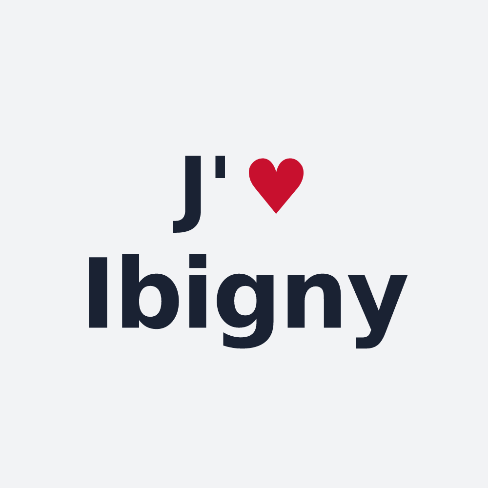 Poster personnalisé Ibigny — design J'aime Ibigny