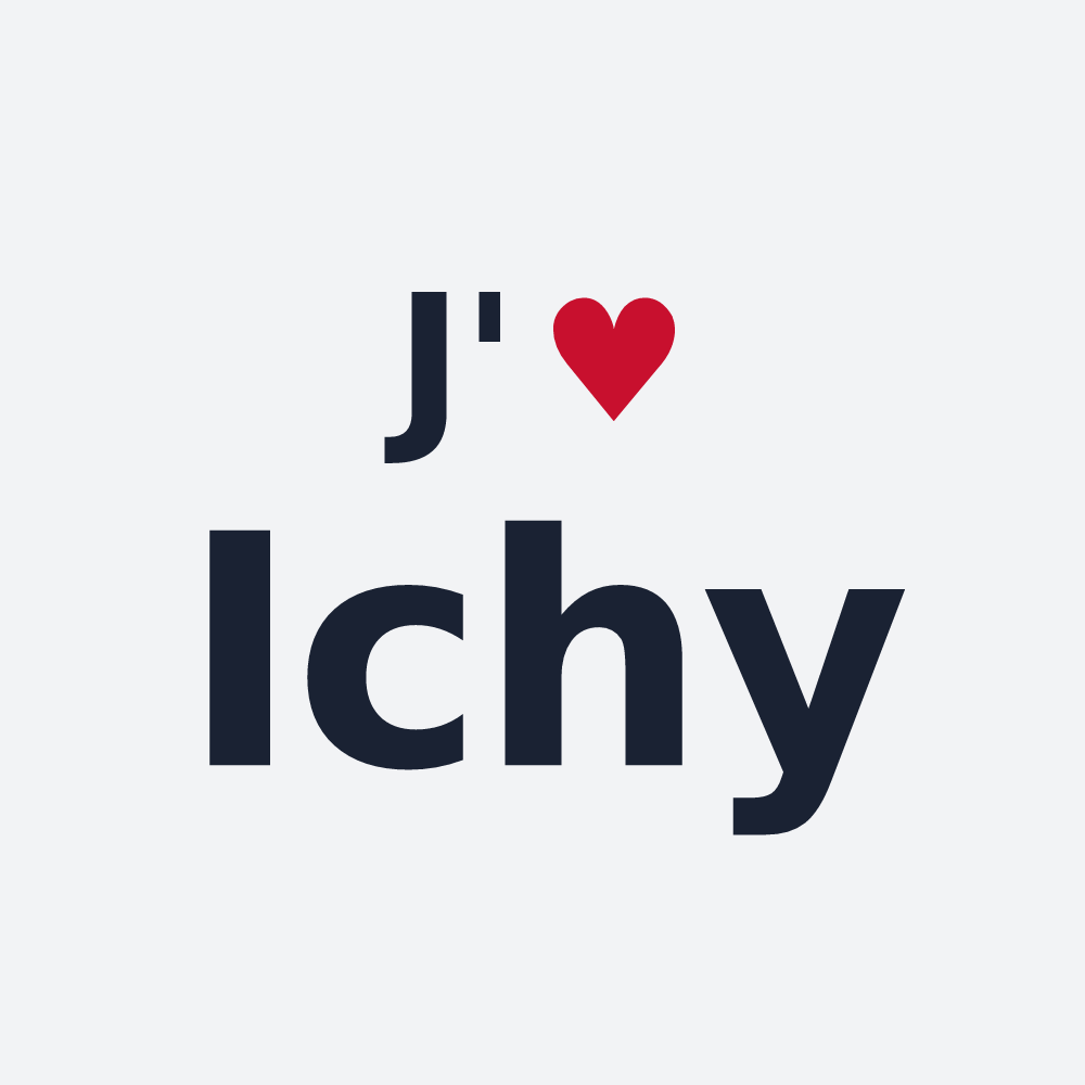 Poster personnalisé Ichy — design « J'aime Ichy » imprimé sur le poster