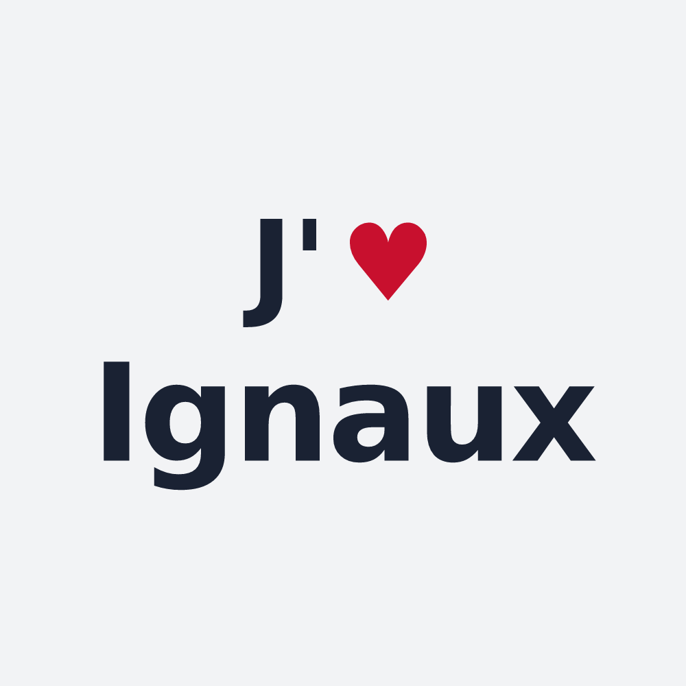 Poster personnalisé Ignaux — design J'aime Ignaux