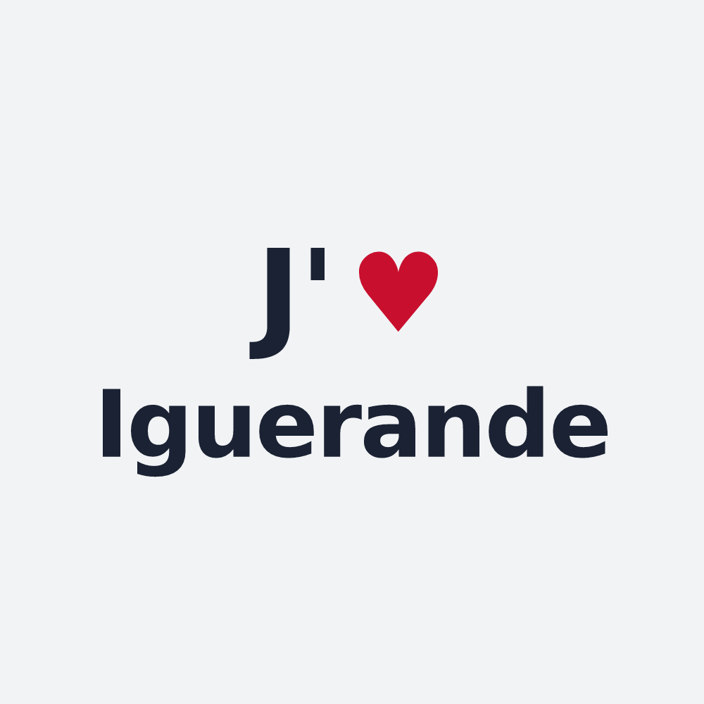 Poster personnalisé Iguerande — design « J'aime Iguerande » imprimé sur le poster