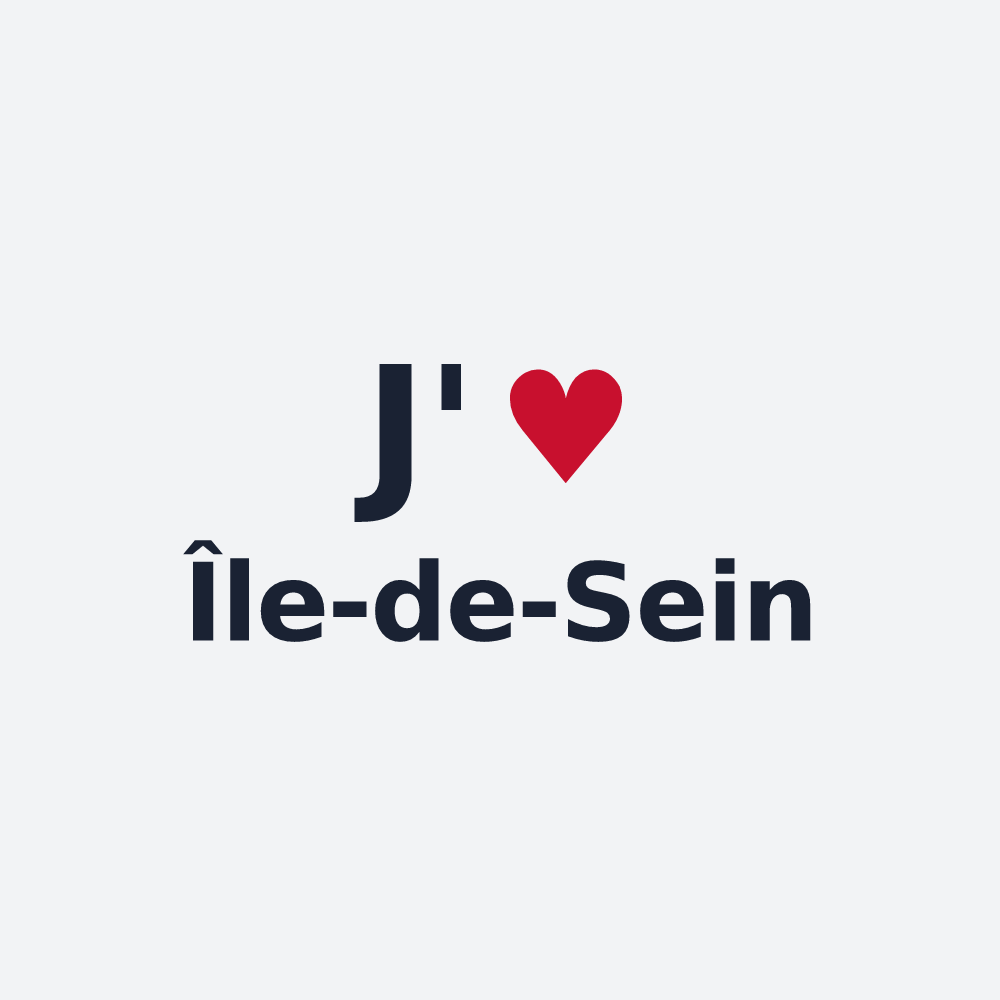 Poster personnalisé Île-de-Sein — design « J'aime Île-de-Sein » imprimé sur le poster