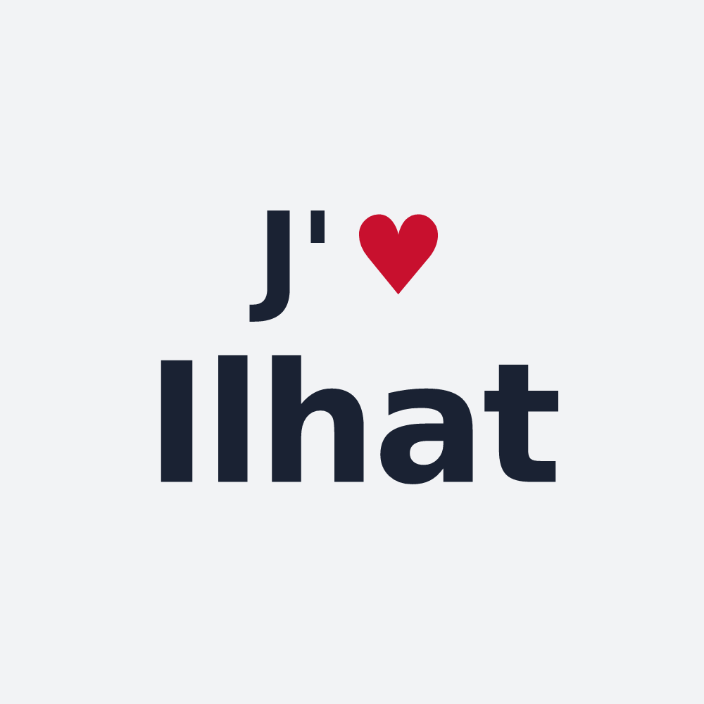 Poster personnalisé Ilhat — design « J'aime Ilhat » imprimé sur le poster