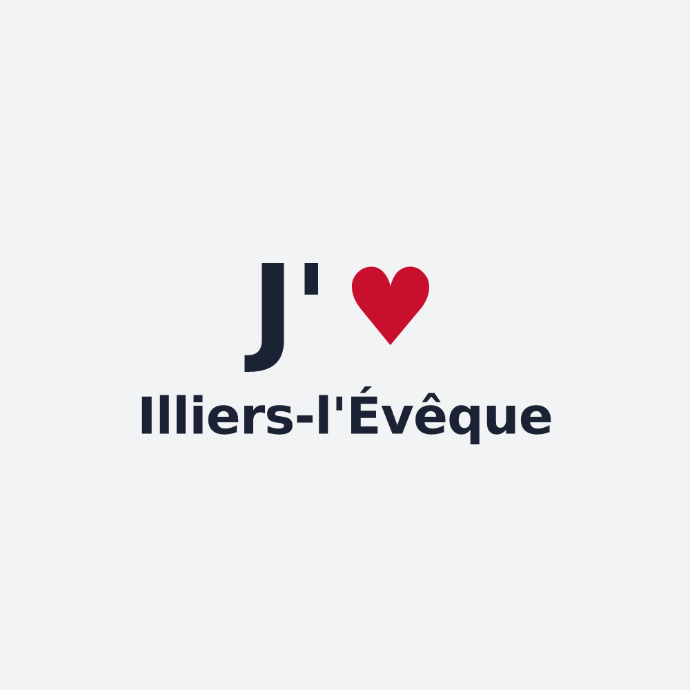 Poster personnalisé Illiers-l'Évêque — design « J'aime Illiers-l'Évêque » imprimé sur le poster