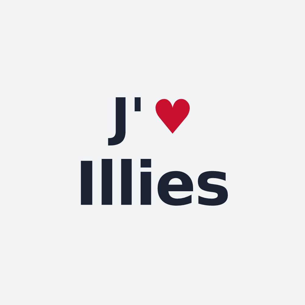 Poster personnalisé Illies — design « J'aime Illies » imprimé sur le poster