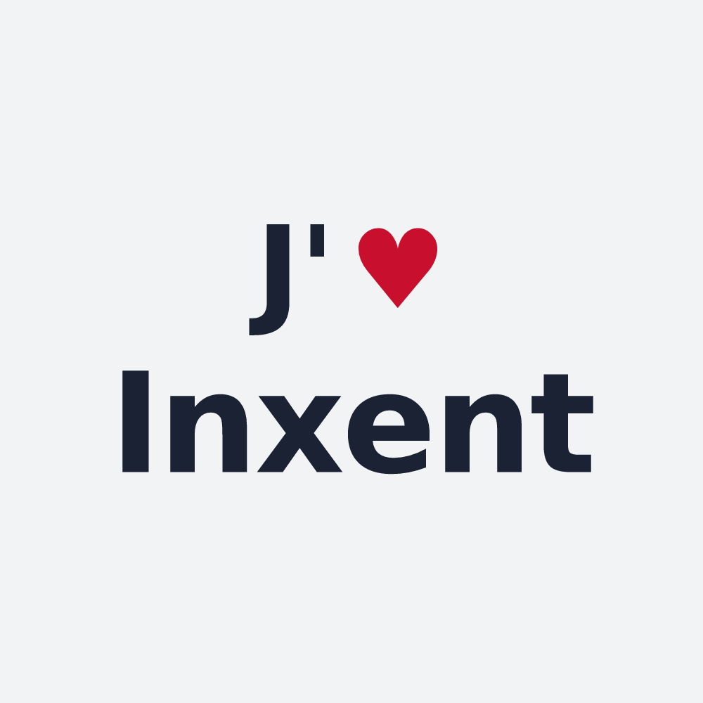 Poster personnalisé Inxent — design J'aime Inxent