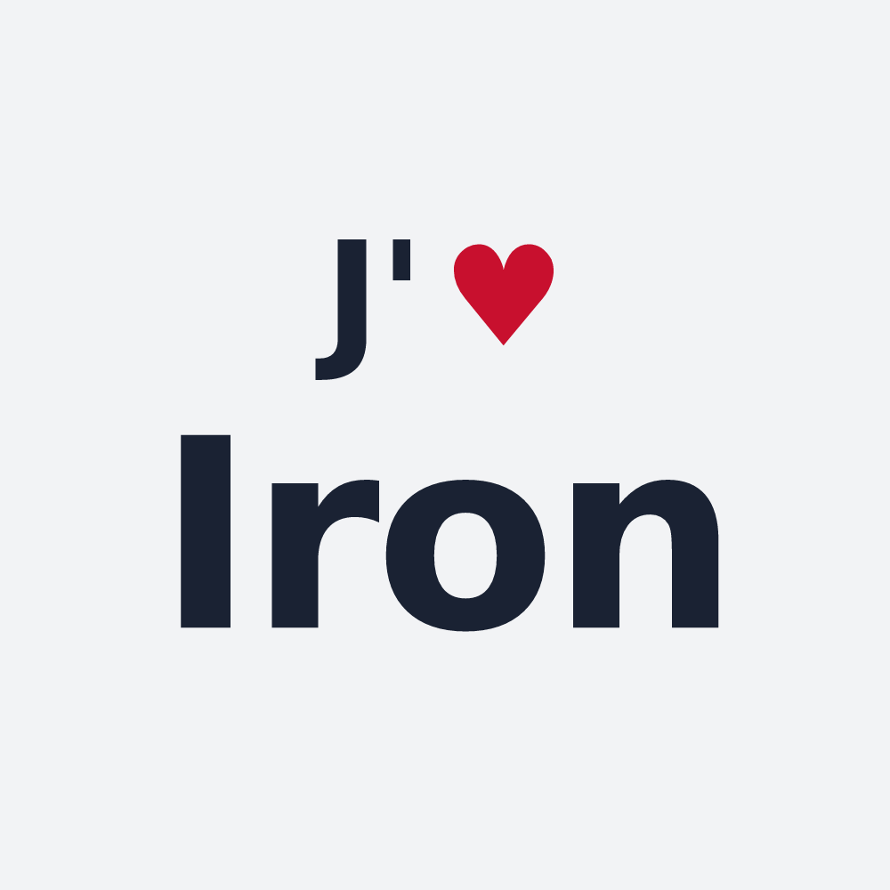 Poster personnalisé Iron — design « J'aime Iron » imprimé sur le poster