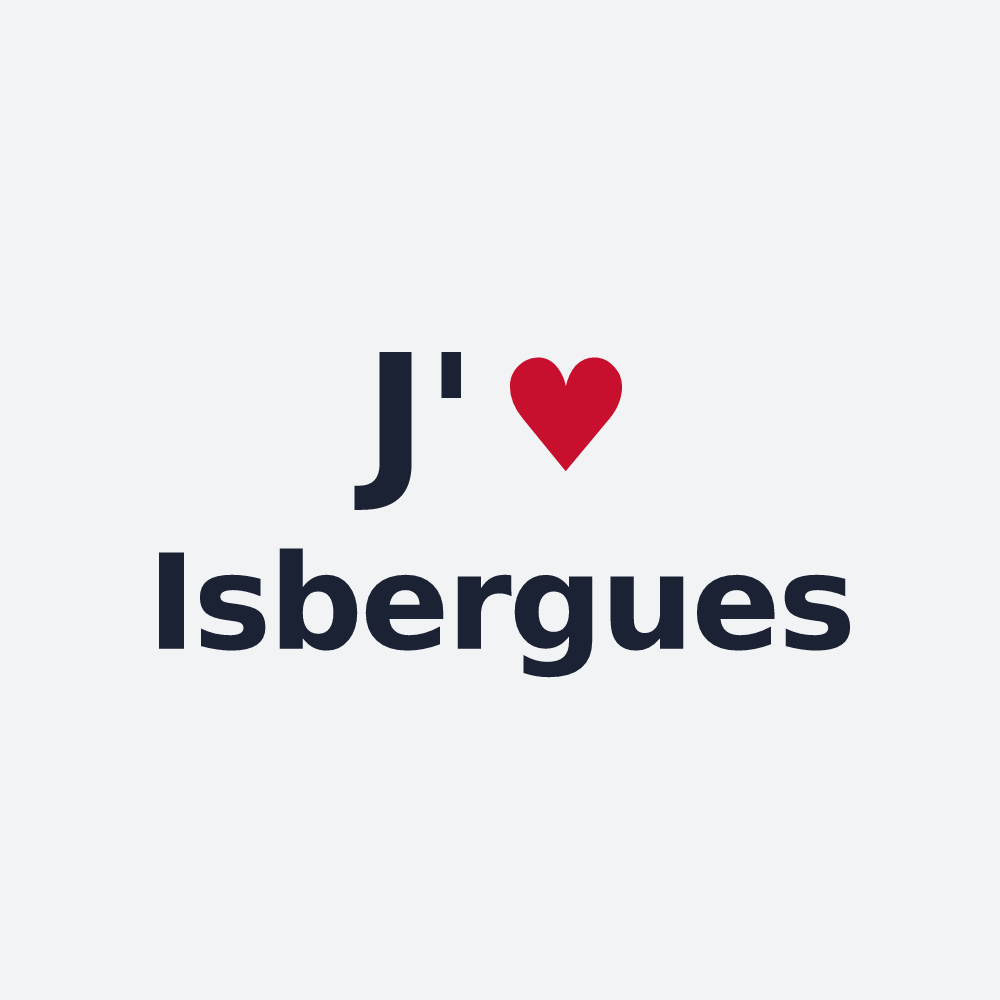 Poster personnalisé Isbergues — design « J'aime Isbergues » imprimé sur le poster