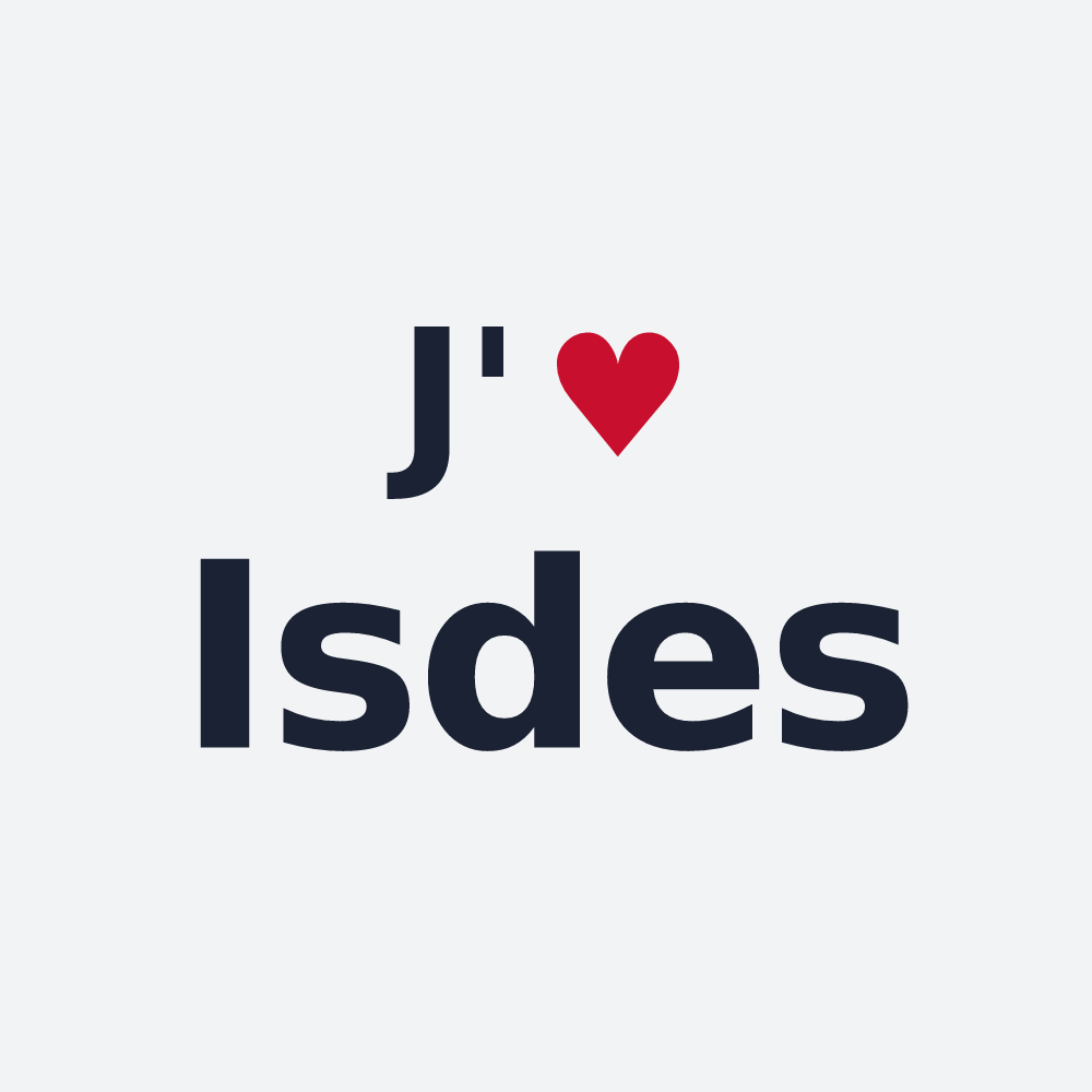 Poster personnalisé Isdes — design J'aime Isdes