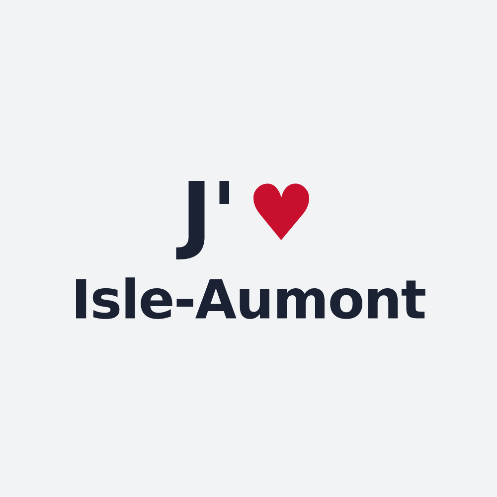 Poster personnalisé Isle-Aumont — design « J'aime Isle-Aumont » imprimé sur le poster