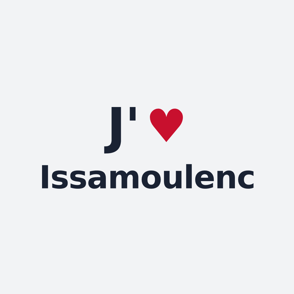 Poster personnalisé Issamoulenc — design « J'aime Issamoulenc » imprimé sur le poster