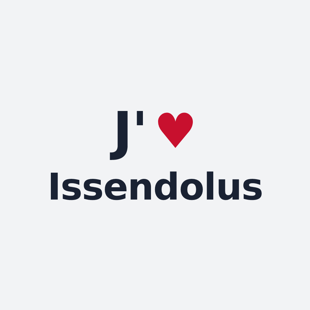 Poster personnalisé Issendolus — design « J'aime Issendolus » imprimé sur le poster
