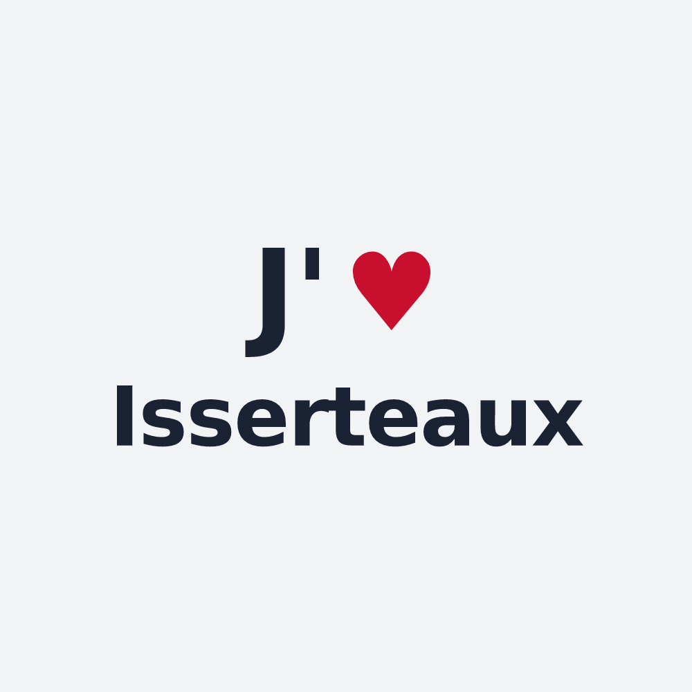 Poster personnalisé Isserteaux — design « J'aime Isserteaux » imprimé sur le poster