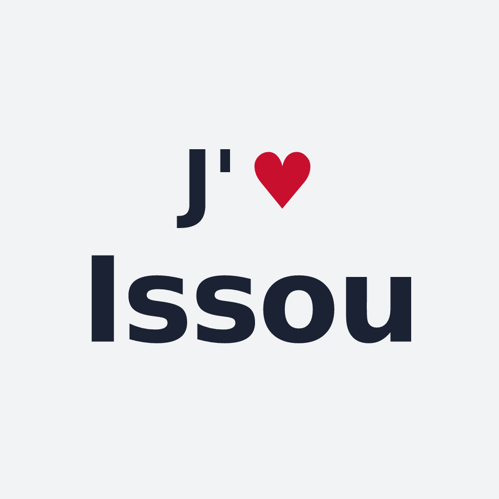 Poster personnalisé Issou — design « J'aime Issou » imprimé sur le poster