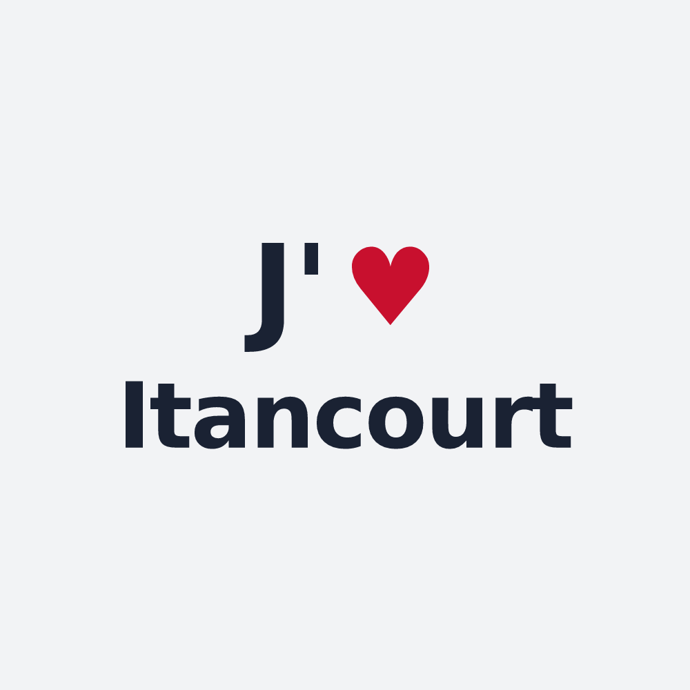 Poster personnalisé Itancourt — design « J'aime Itancourt » imprimé sur le poster