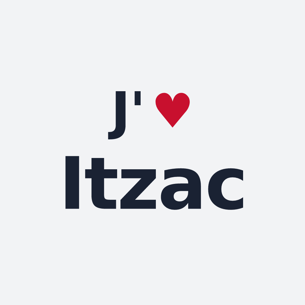 Poster personnalisé Itzac — design J'aime Itzac