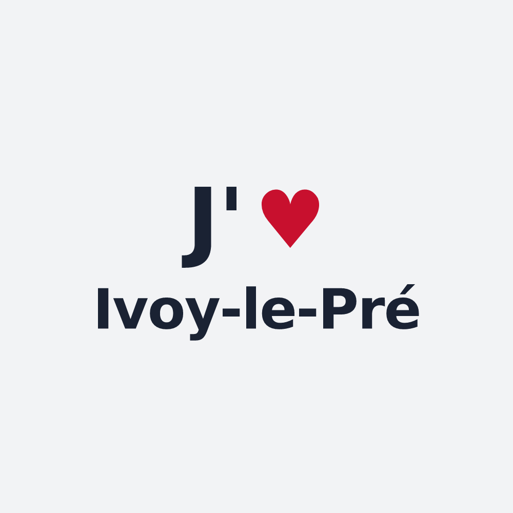 Poster personnalisé Ivoy-le-Pré — design « J'aime Ivoy-le-Pré » imprimé sur le poster