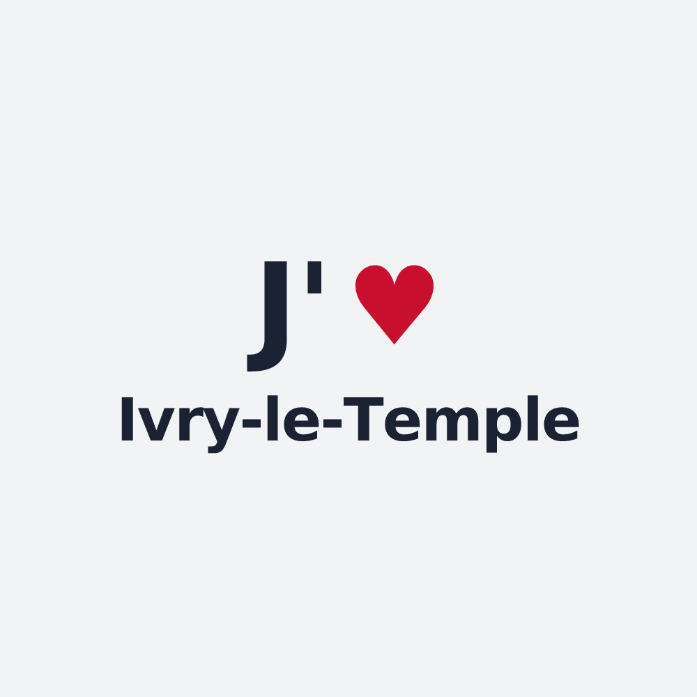 Poster personnalisé Ivry-le-Temple — design J'aime Ivry-le-Temple
