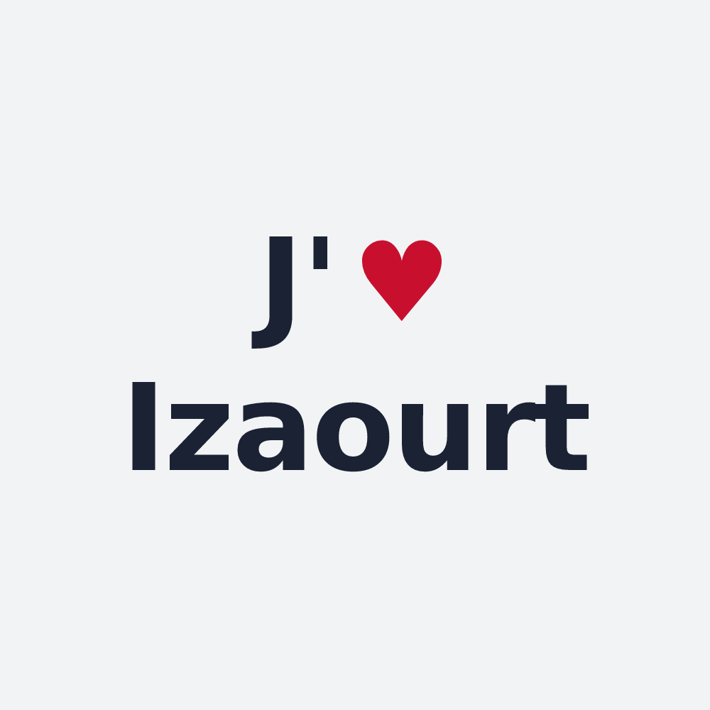 Poster personnalisé Izaourt — design « J'aime Izaourt » imprimé sur le poster