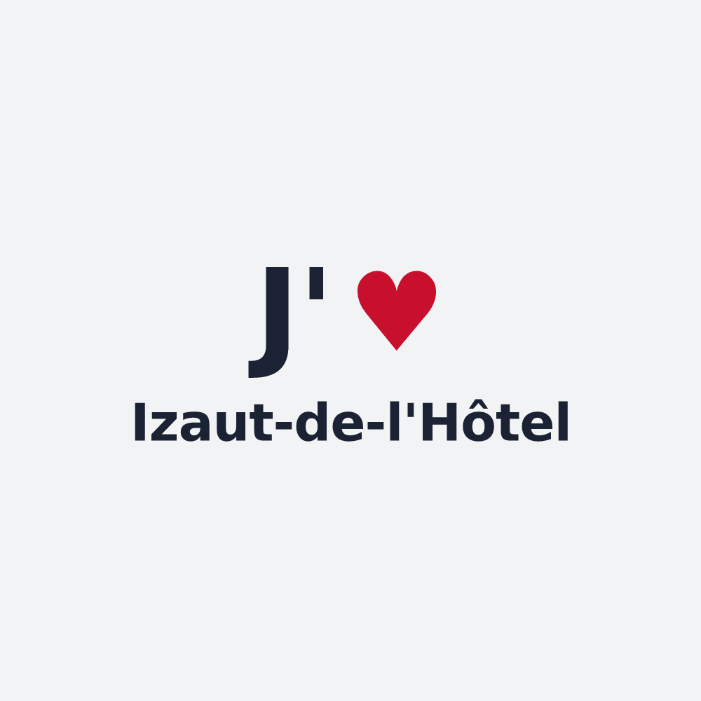 Poster personnalisé Izaut-de-l'Hôtel — design J'aime Izaut-de-l'Hôtel