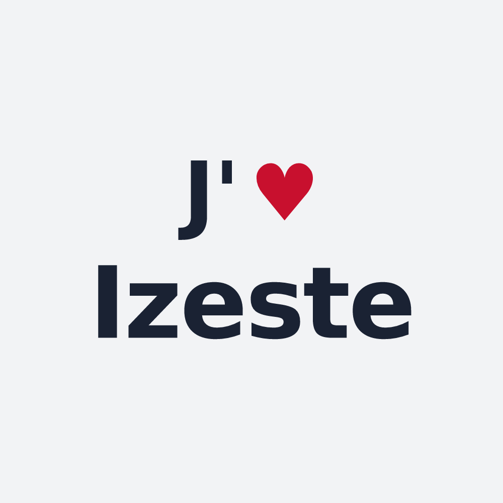 Poster personnalisé Izeste — design J'aime Izeste