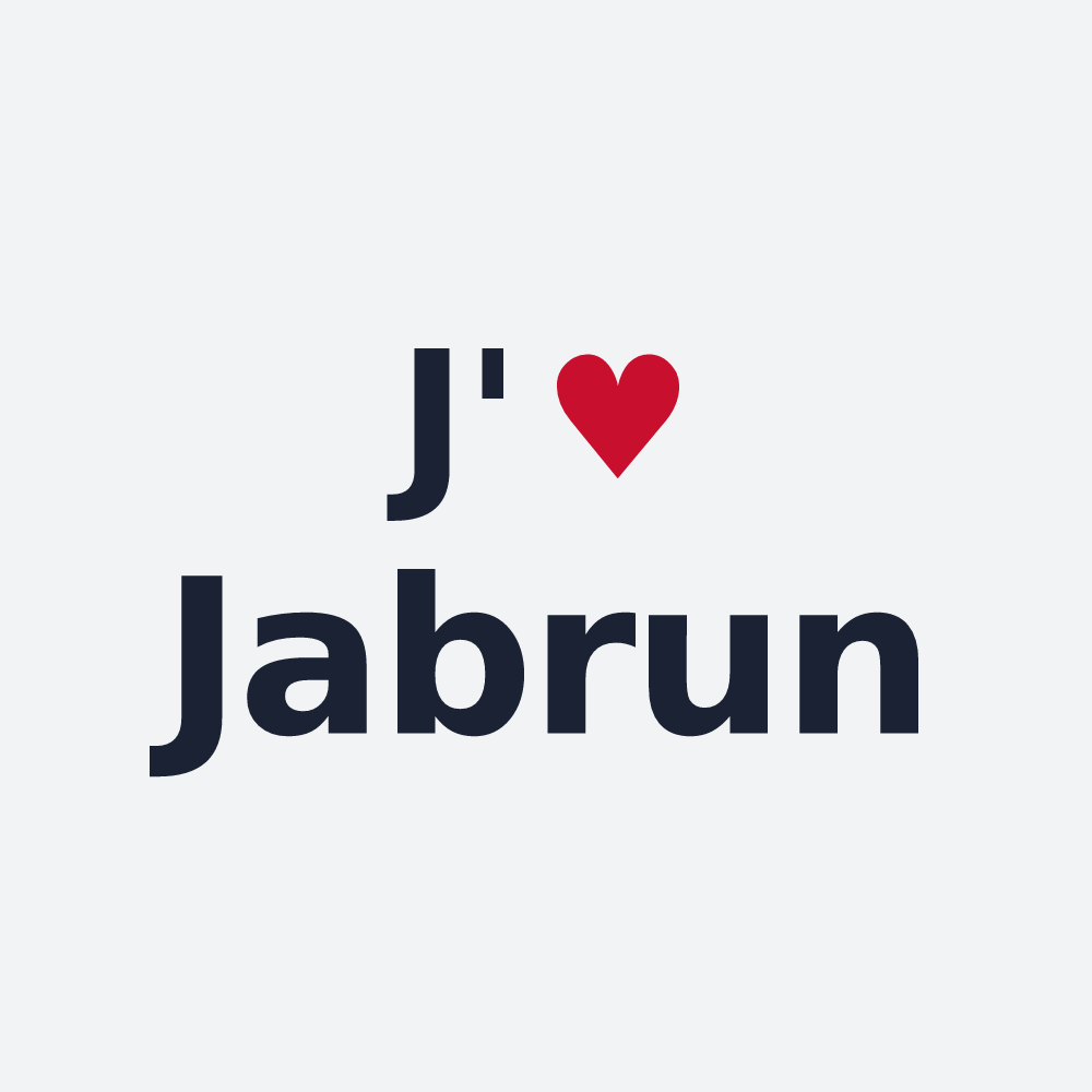 Poster personnalisé Jabrun — design « J'aime Jabrun » imprimé sur le poster