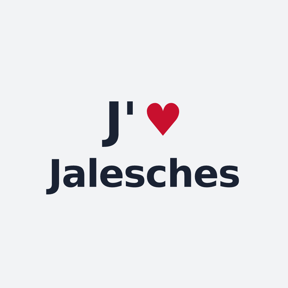 Poster personnalisé Jalesches — design « J'aime Jalesches » imprimé sur le poster