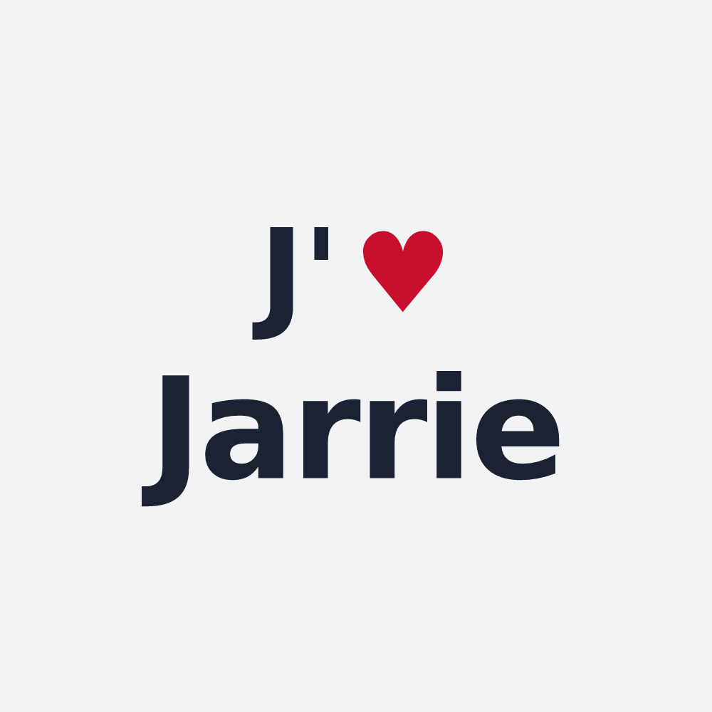 Poster personnalisé Jarrie — design « J'aime Jarrie » imprimé sur le poster