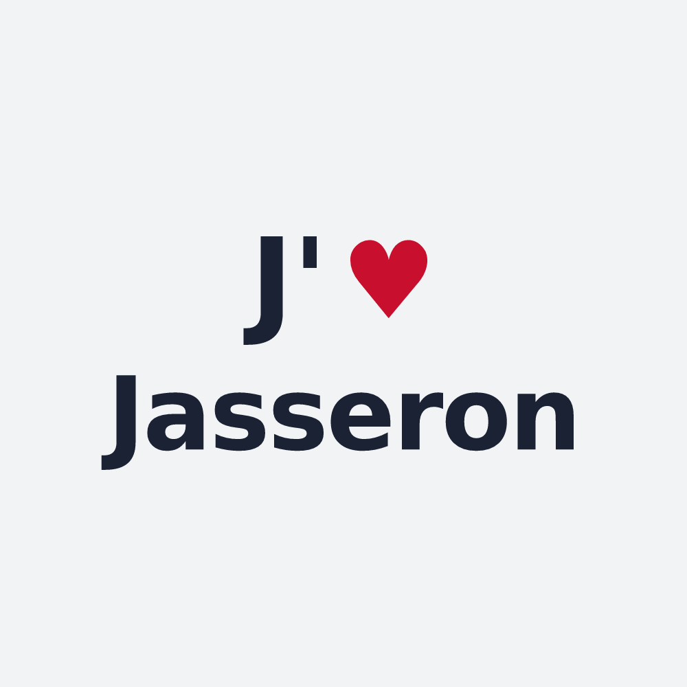 Poster personnalisé Jasseron — design « J'aime Jasseron » imprimé sur le poster