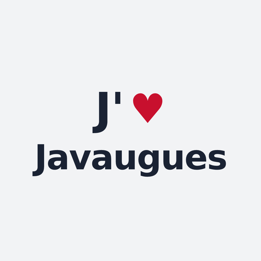 Poster personnalisé Javaugues — design J'aime Javaugues
