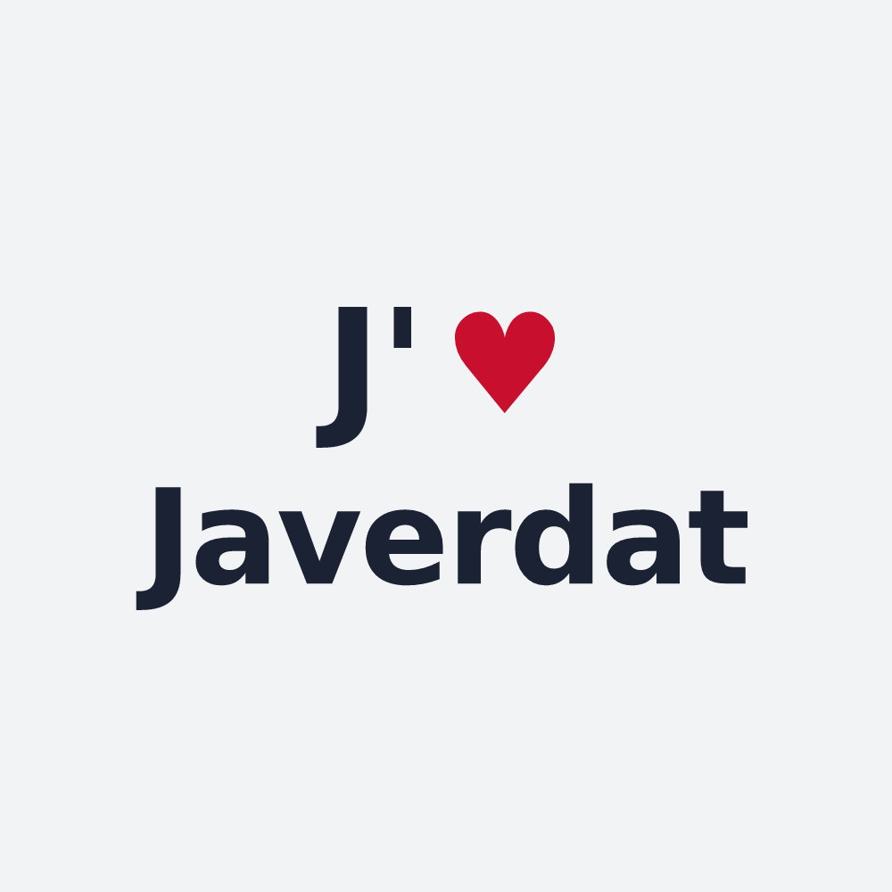 Poster personnalisé Javerdat — design J'aime Javerdat