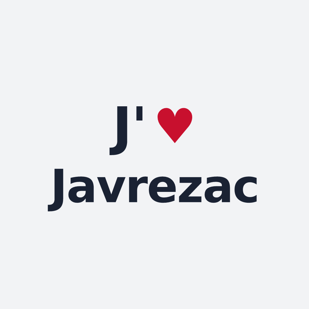 Poster personnalisé Javrezac — design « J'aime Javrezac » imprimé sur le poster