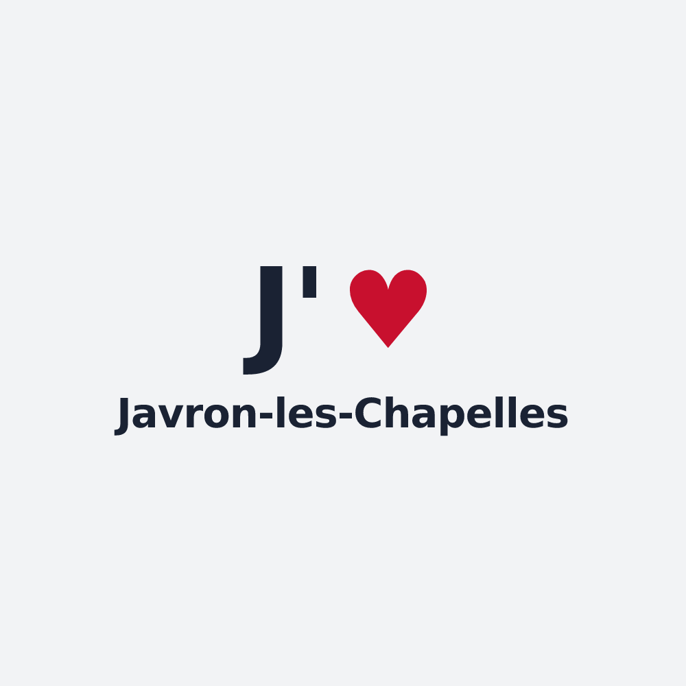 Poster personnalisé Javron-les-Chapelles — design « J'aime Javron-les-Chapelles » imprimé sur le poster