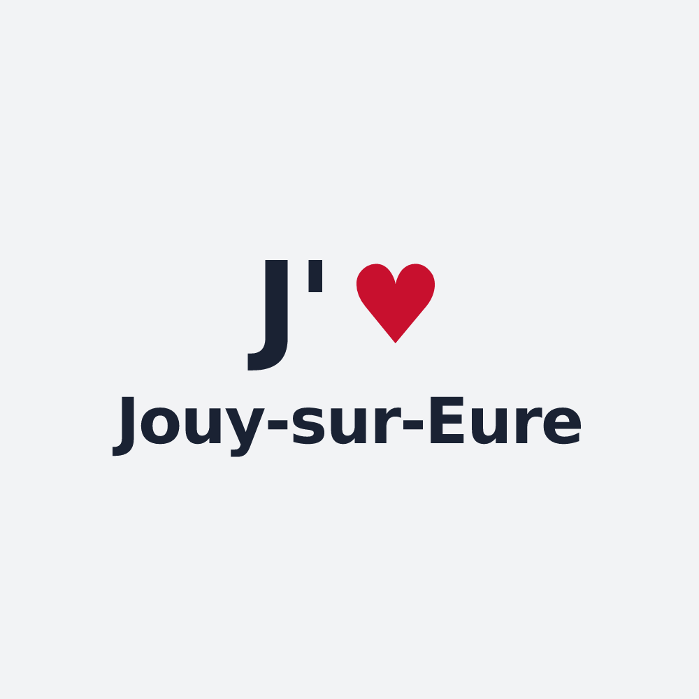 Poster personnalisé Jouy-sur-Eure — design « J'aime Jouy-sur-Eure » imprimé sur le poster