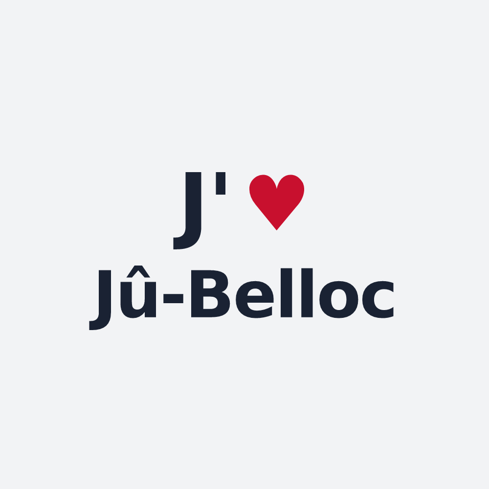 Poster personnalisé Jû-Belloc — design « J'aime Jû-Belloc » imprimé sur le poster