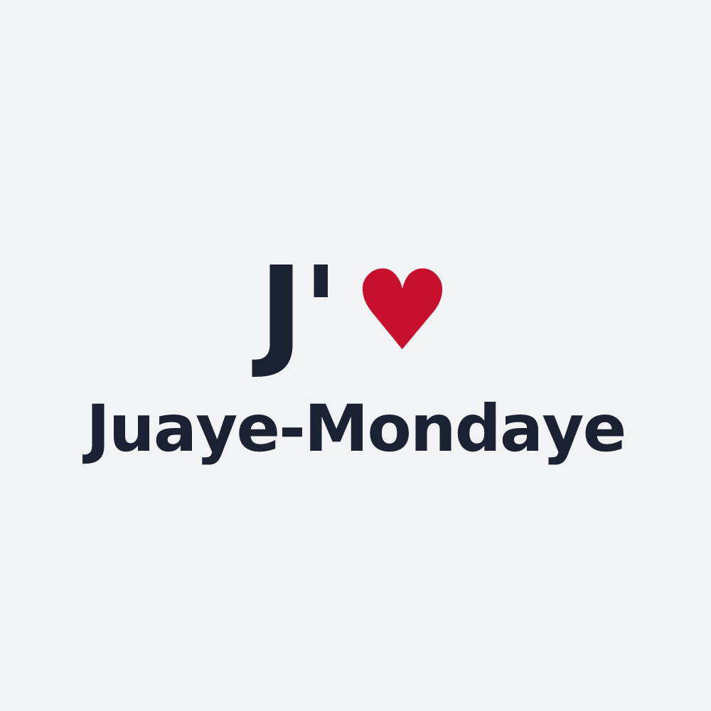 Poster personnalisé Juaye-Mondaye — design « J'aime Juaye-Mondaye » imprimé sur le poster