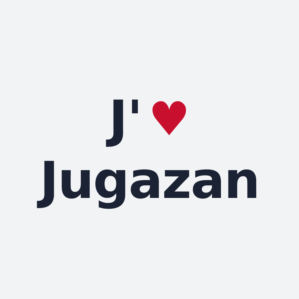 Poster personnalisé Jugazan — design J'aime Jugazan