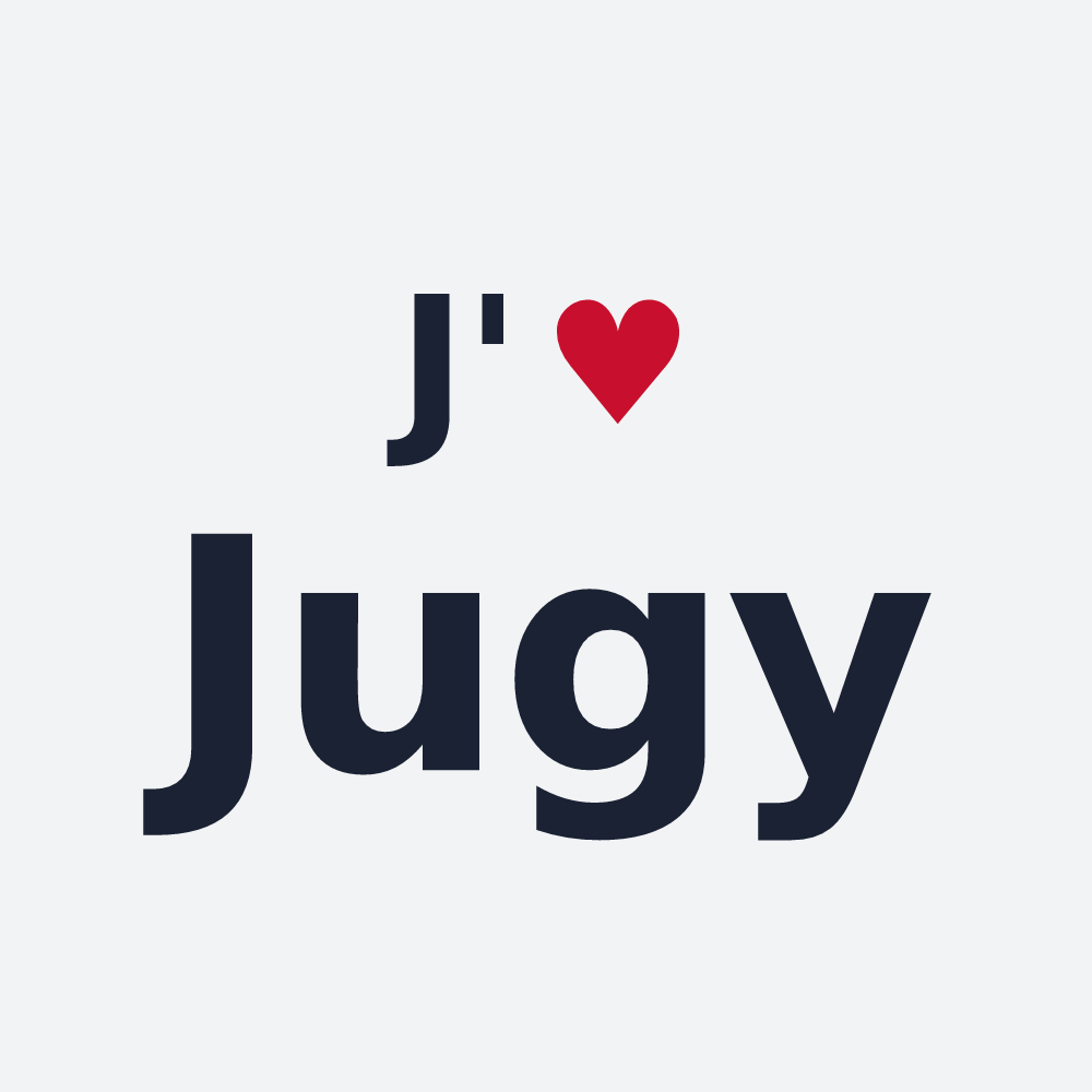 Poster personnalisé Jugy — design « J'aime Jugy » imprimé sur le poster