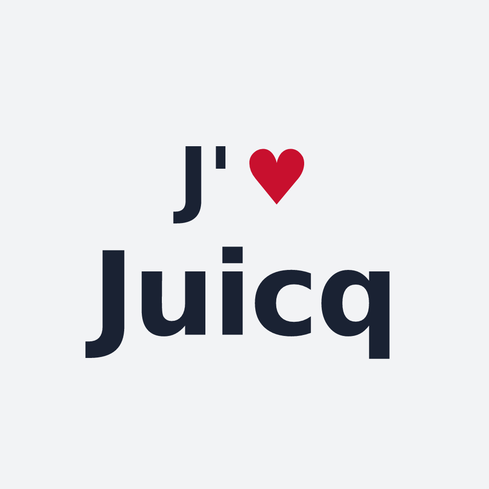 Poster personnalisé Juicq — design « J'aime Juicq » imprimé sur le poster