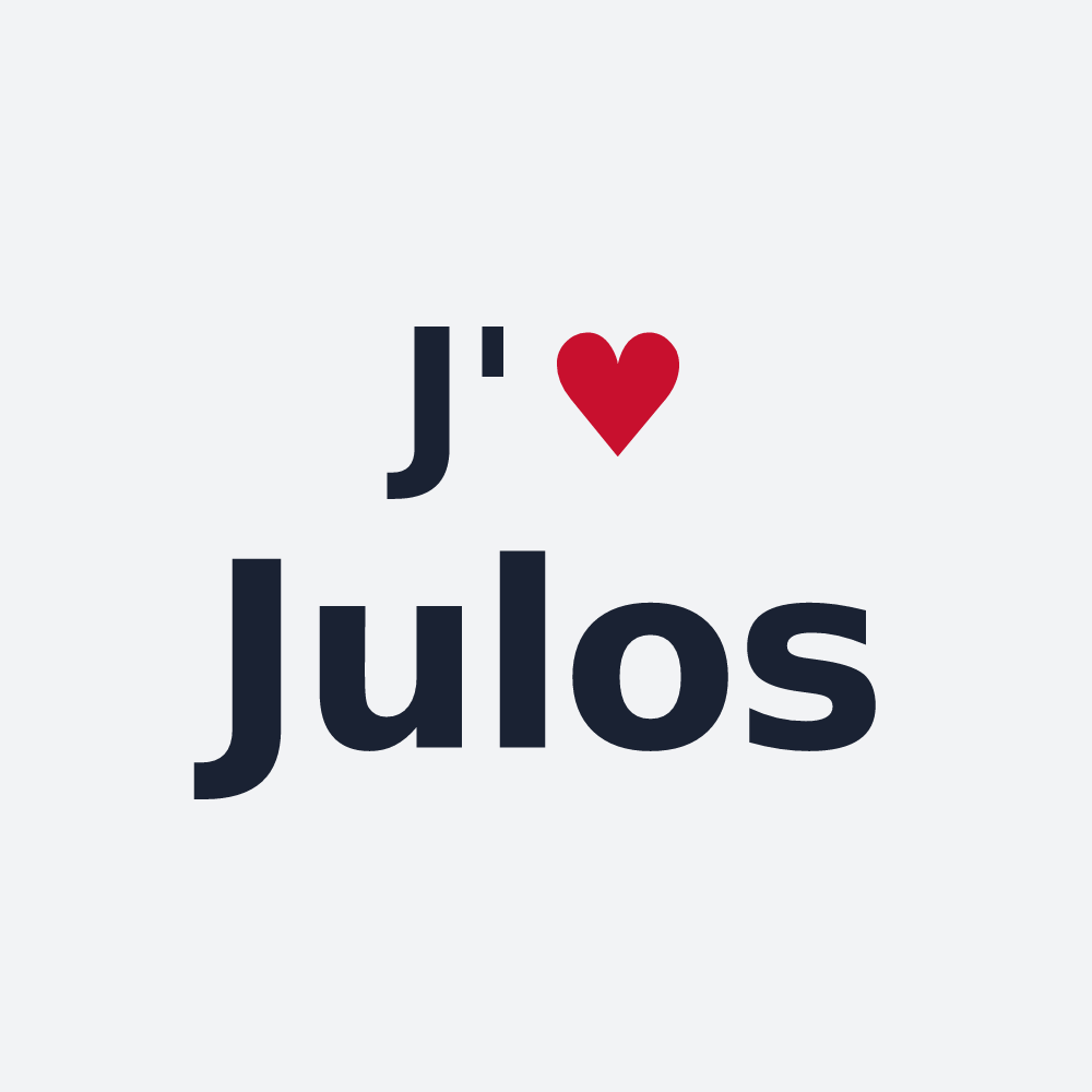 Poster personnalisé Julos — design « J'aime Julos » imprimé sur le poster