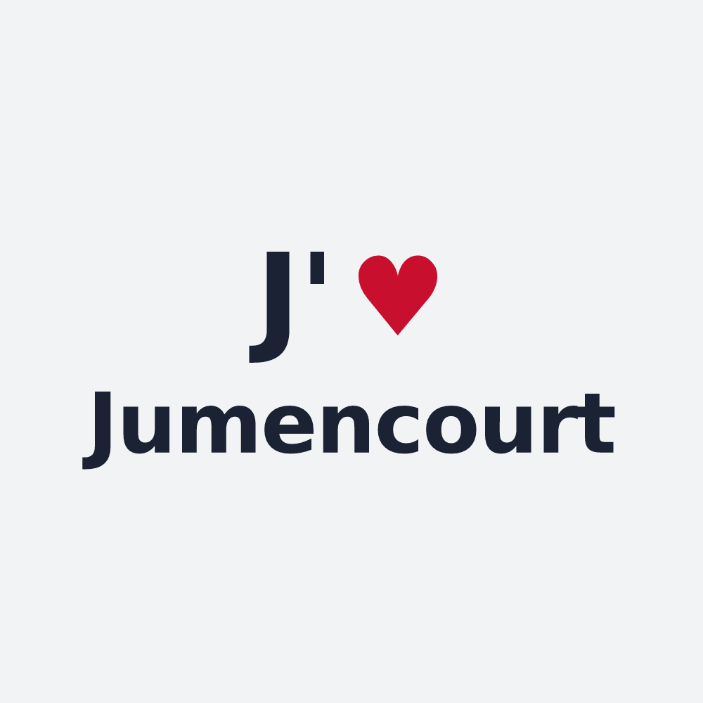 Poster personnalisé Jumencourt — design « J'aime Jumencourt » imprimé sur le poster