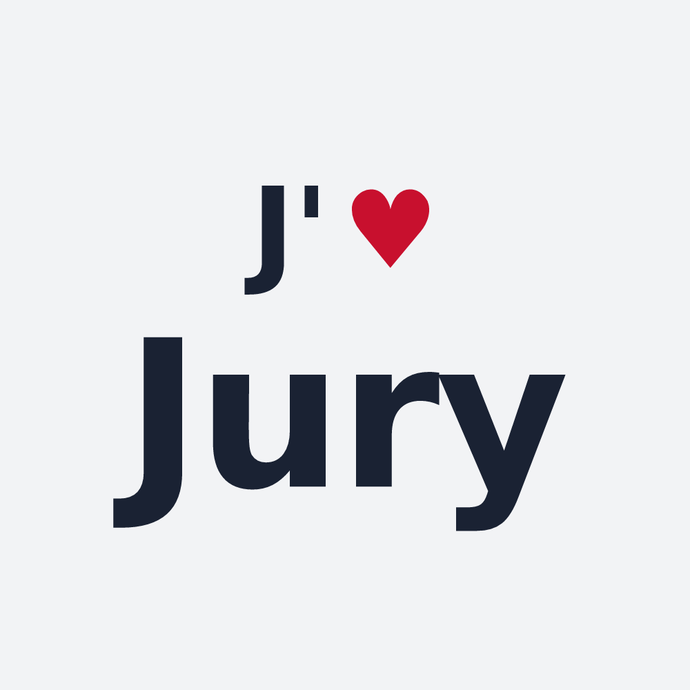 Poster personnalisé Jury — design « J'aime Jury » imprimé sur le poster