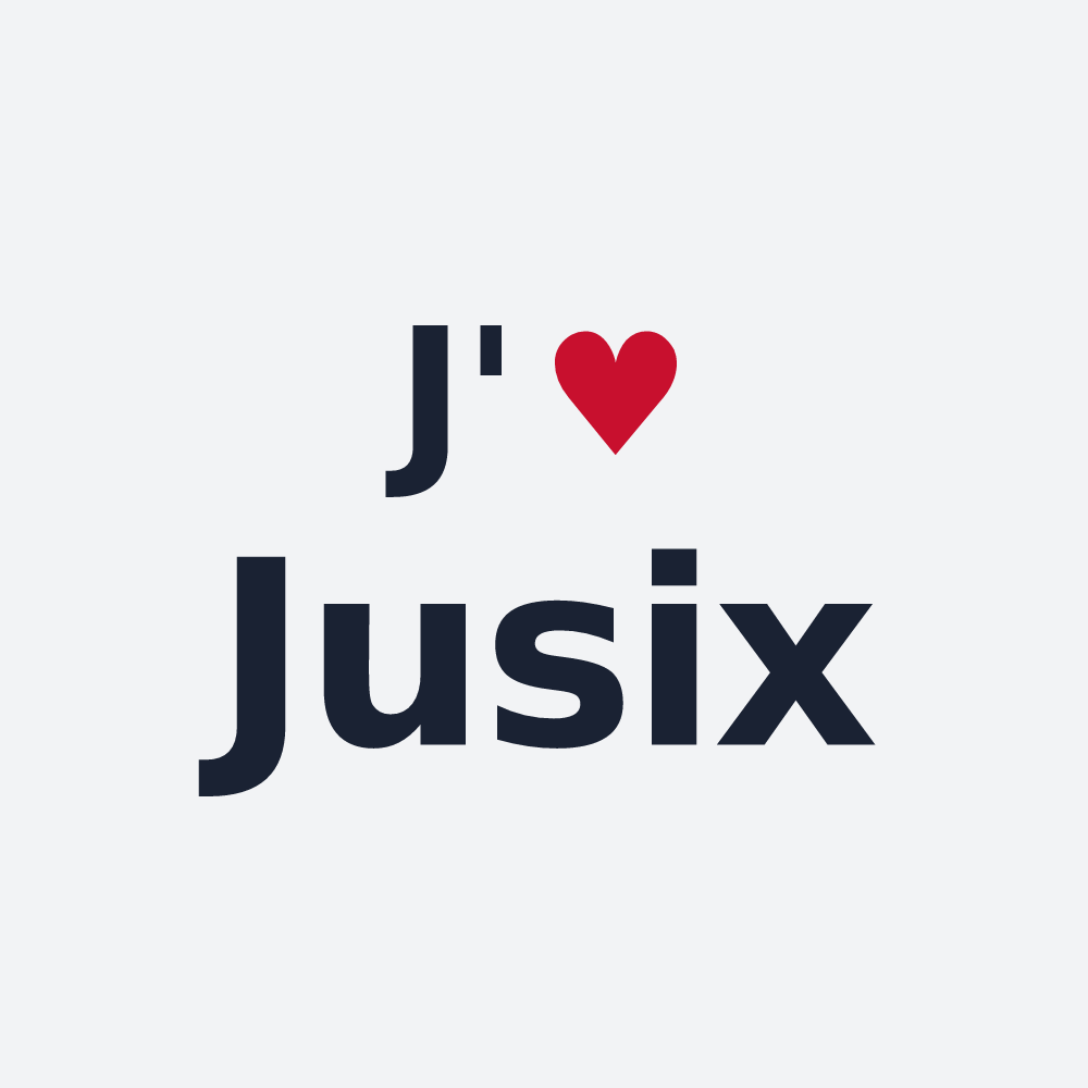 Poster personnalisé Jusix — design J'aime Jusix