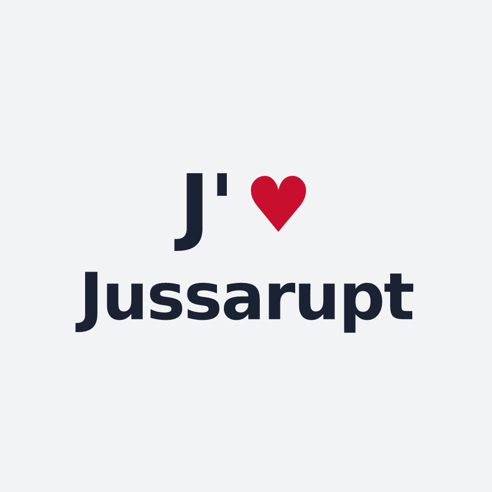 Poster personnalisé Jussarupt — design « J'aime Jussarupt » imprimé sur le poster