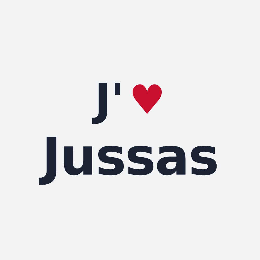 Poster personnalisé Jussas — design J'aime Jussas