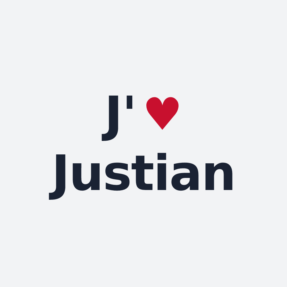 Poster personnalisé Justian — design J'aime Justian
