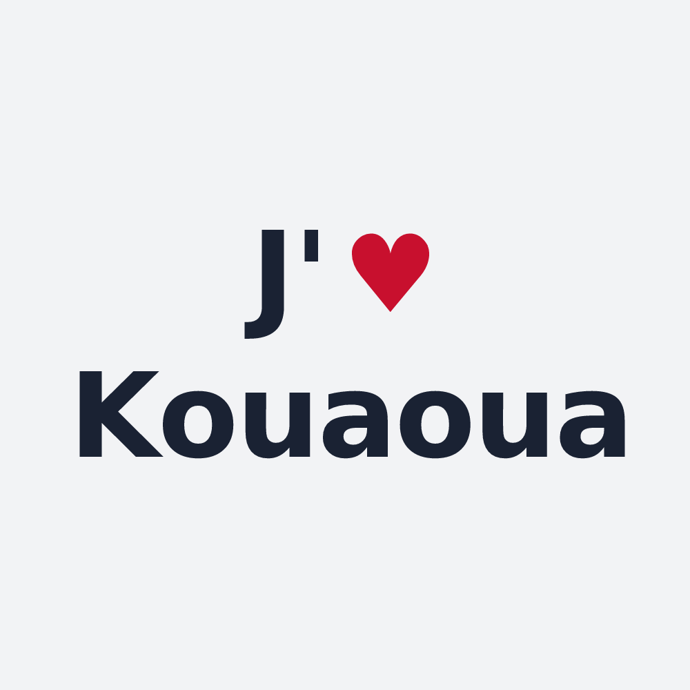 Poster personnalisé Kouaoua — design « J'aime Kouaoua » imprimé sur le poster