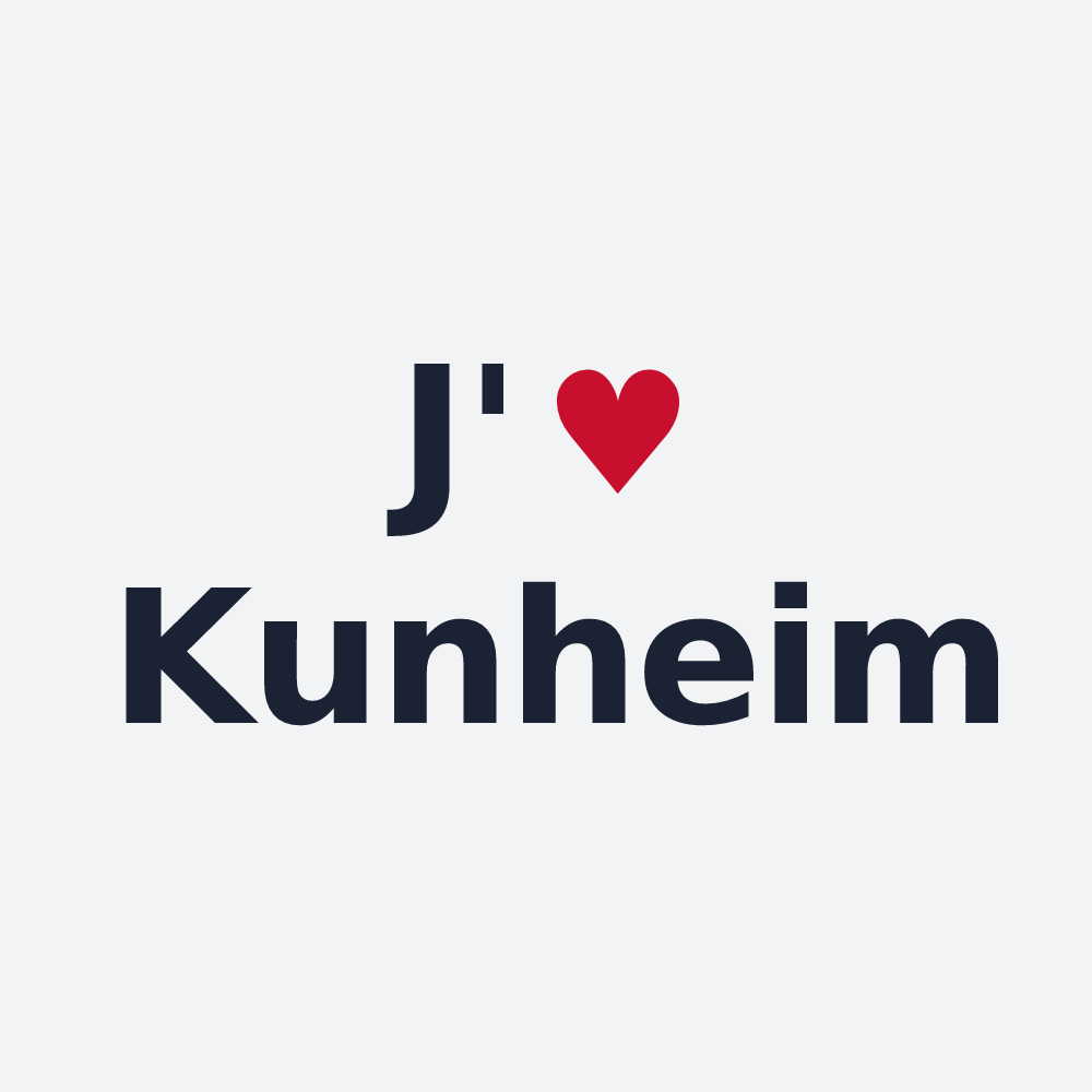 Poster personnalisé Kunheim — design « J'aime Kunheim » imprimé sur le poster