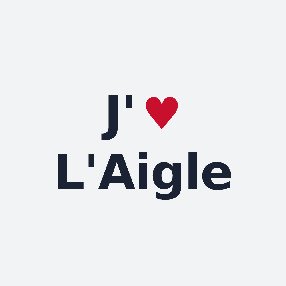 Poster personnalisé L'Aigle — design « J'aime L'Aigle » imprimé sur le poster