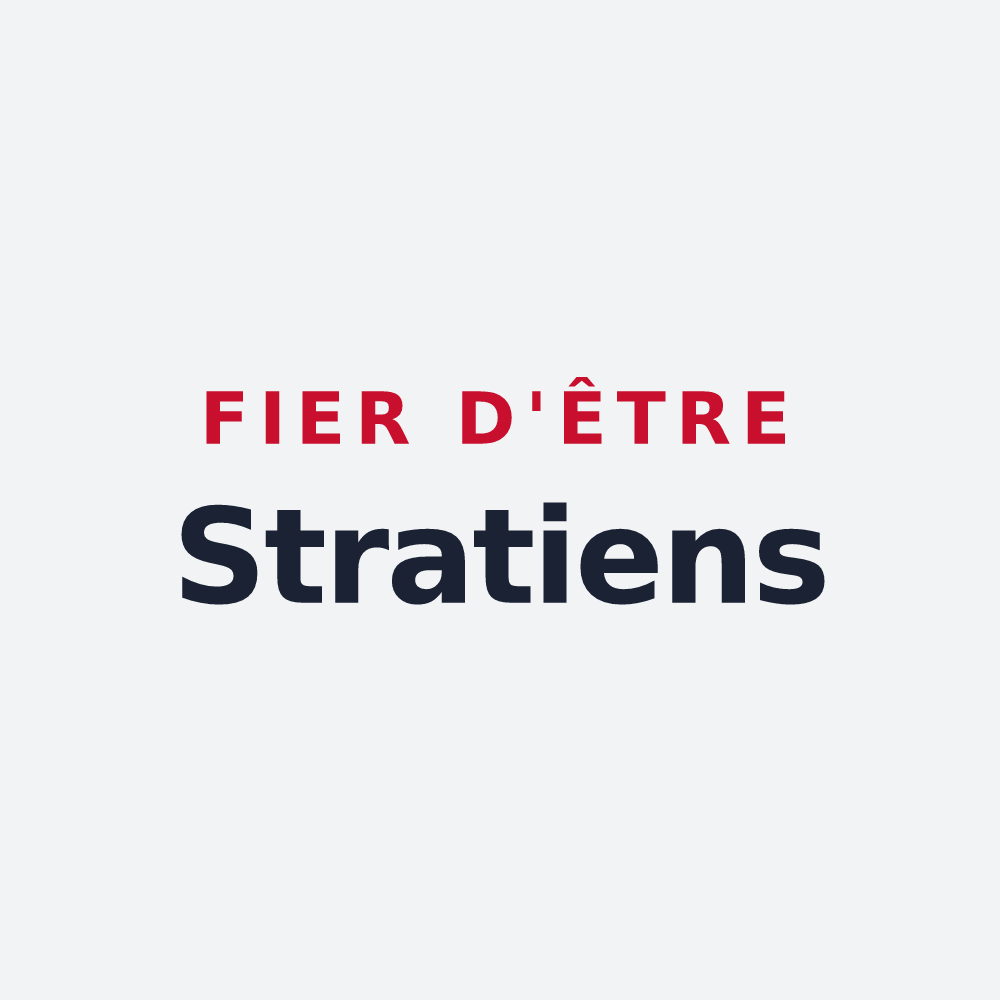Poster « Fier d'être Stratiens » — design pour L'Étrat