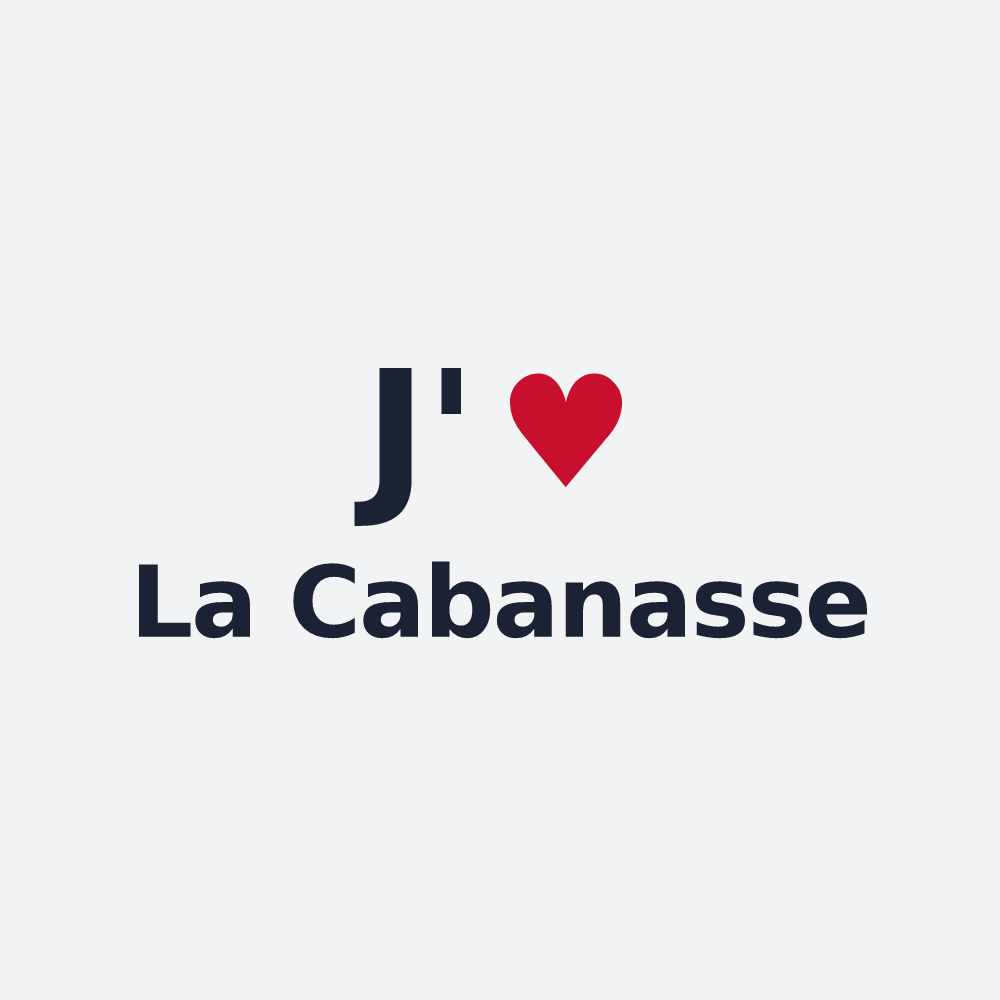 Poster personnalisé La Cabanasse — design « J'aime La Cabanasse » imprimé sur le poster